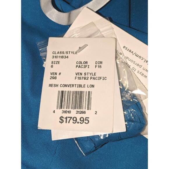 NWT Versa Convertible Blue Maxi 6 Dress Bridesmaid Wedding Prom Formal Feminine - Picture 7 of 16